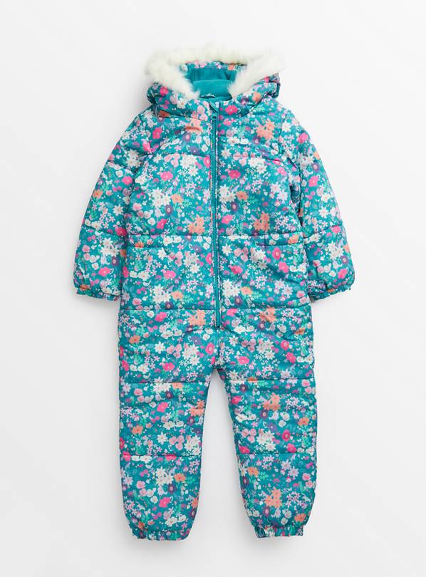 Blue Floral Pram Suit 1.5-2 years